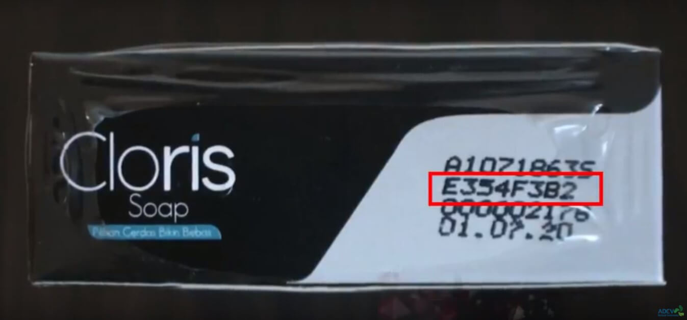 barcode kemasan produk cloris soap